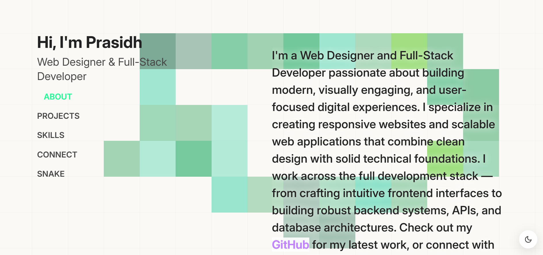 Portfolio Website v6 Screenshot